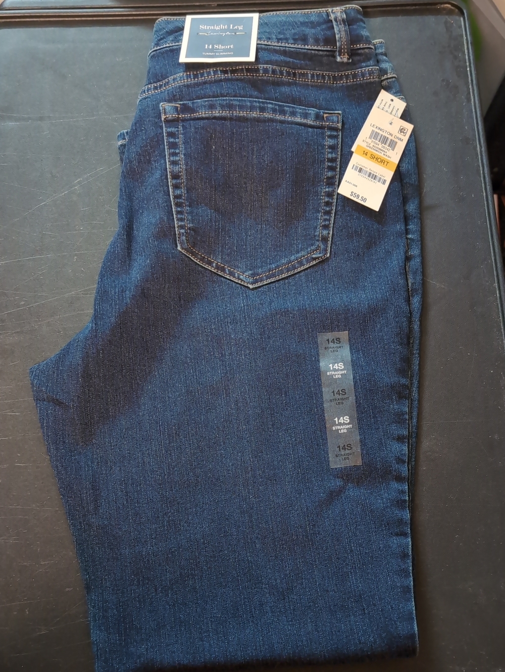 Charter Club Women's Straight Leg Jeans Greenwich Wash Denim 14 Short Lexington